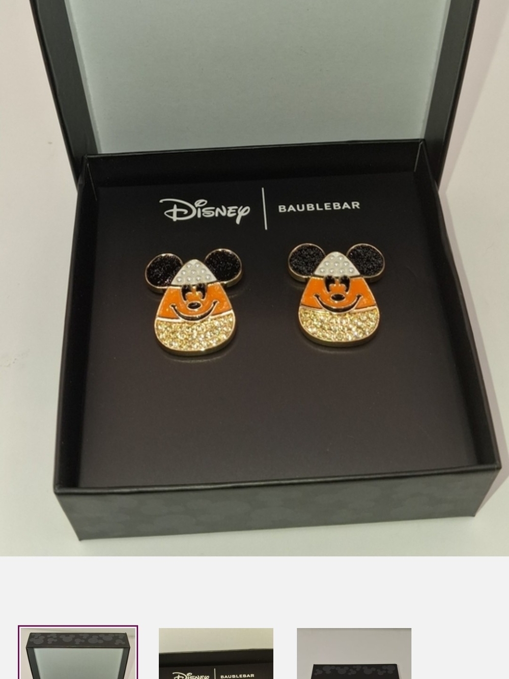 ✨️Disney BaubleBar Mickey Candy Corn Stud Earrings/ ✨️🧡🖤✨️🧡🖤✨️🧡🖤